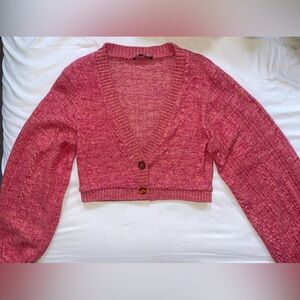 zara cropped knit sweater